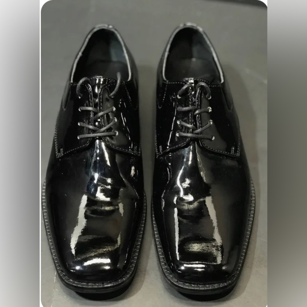 Antonio Zengara Black Patient Leather Dress Shoes sz 11M